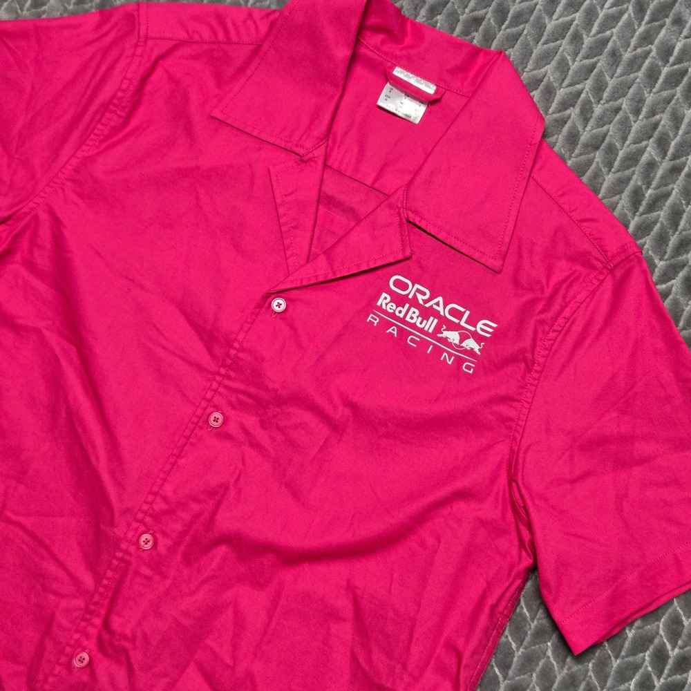 Castore Oracle Red Bull Racing Miami GP Pink Button Up Shirt Mens Small F1